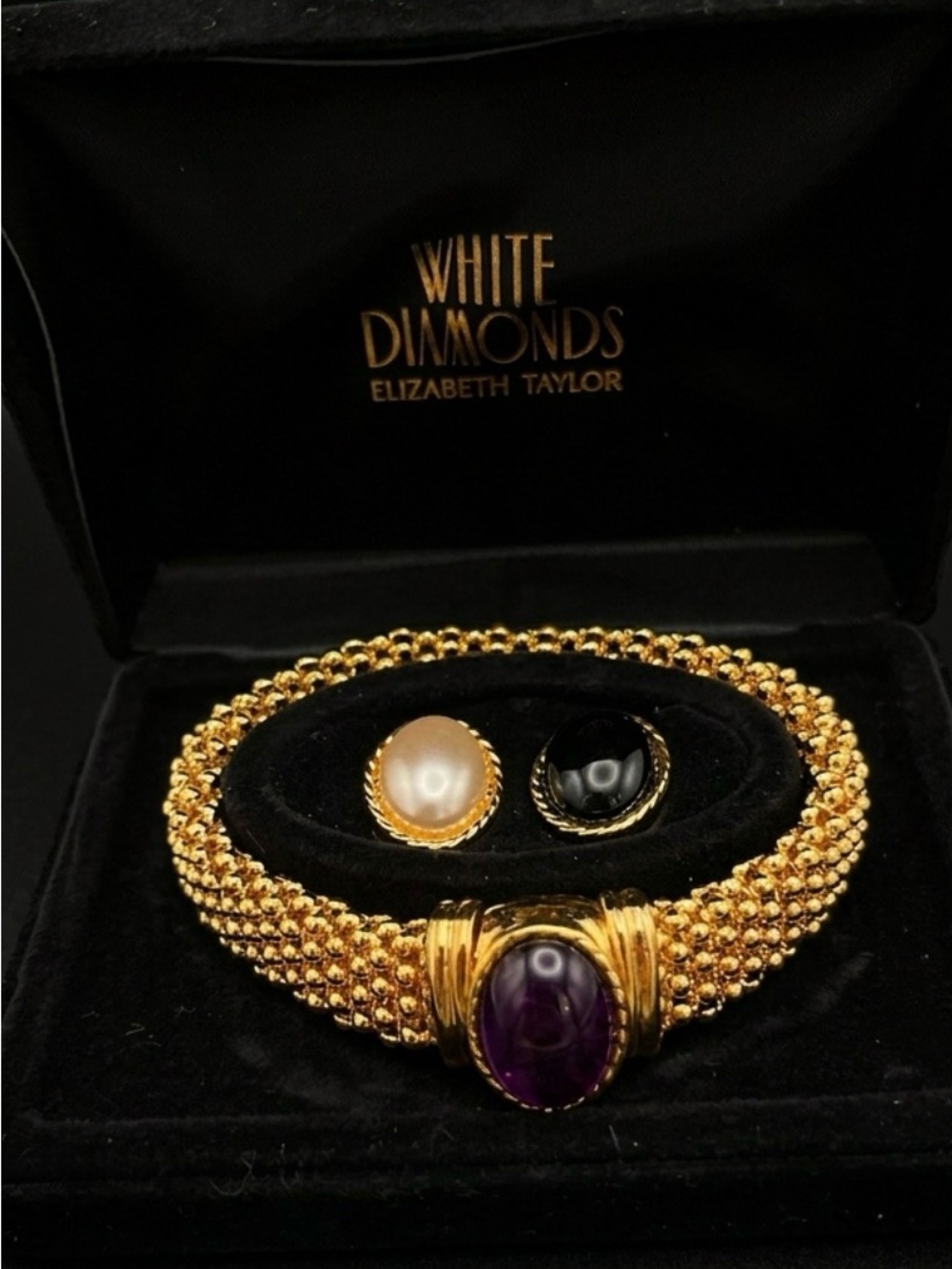 #240 Vintage Elizabeth Taylor White Diamonds 
Mesh Interchangeable Bracelet